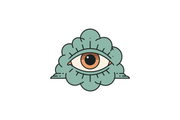 Abstract Single Eye with Decorative Peta: Graphics and Illustrations
