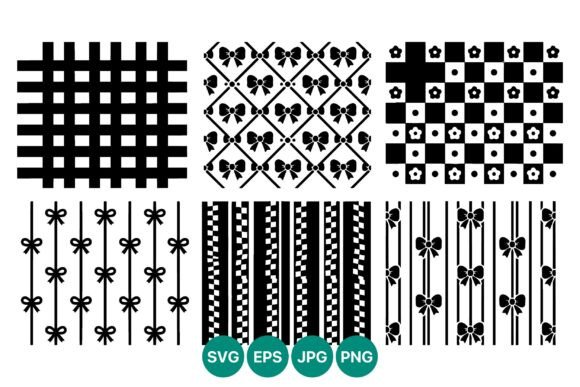 Black and White Decorative Pattern Set for Editorial and Web Design