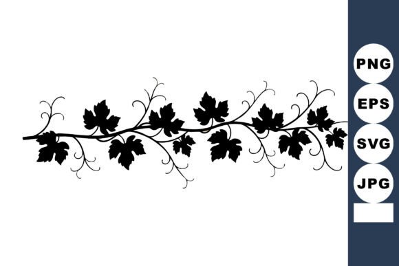 Black Grapevine Silhouette Decorative Bo Graphics