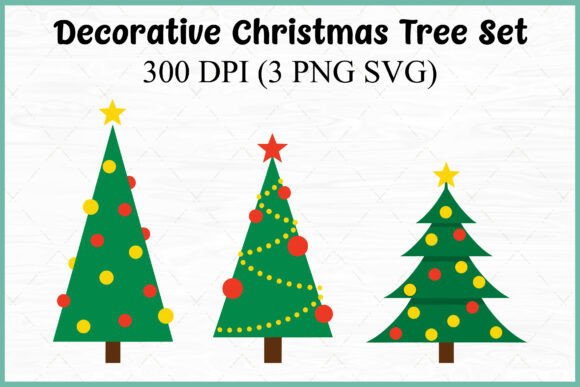 Christmas Decorative Tree Vector SVG Set