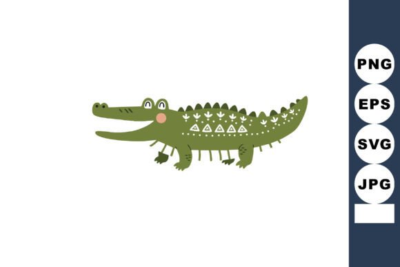 Crocodile Animal with Decorative Pattern