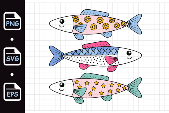 Cute Decorative Cartoon Fish Trio