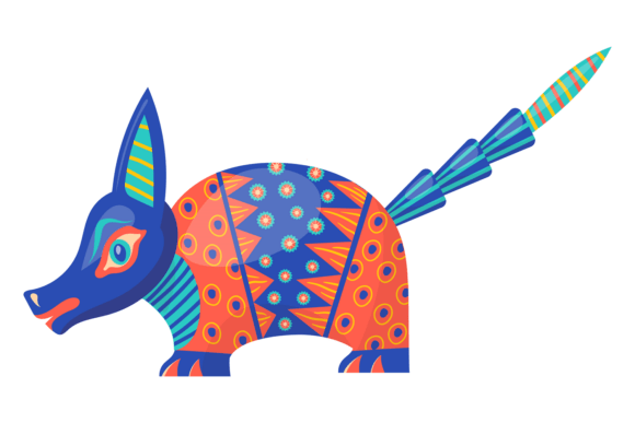 Decorative Armadillo with Mexican Folk Graphics