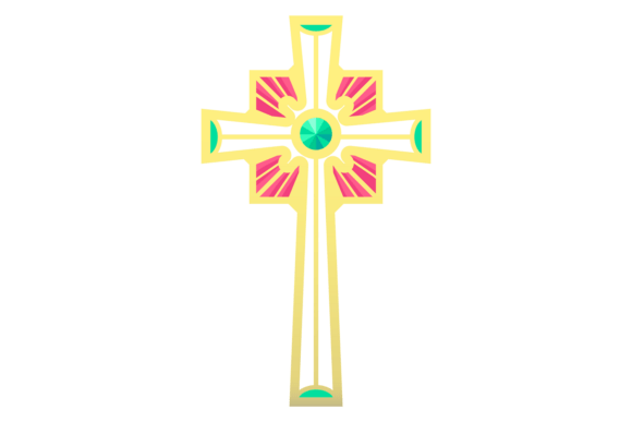 Decorative Cross with Gemstones: Graphics & Illustrations
