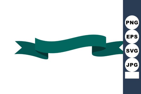 Decorative Dark Green Ribbon Banner Vect: Graphics and Illustrations