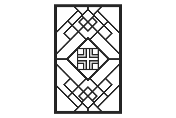 Decorative Door Mosaic Black Line Geomet