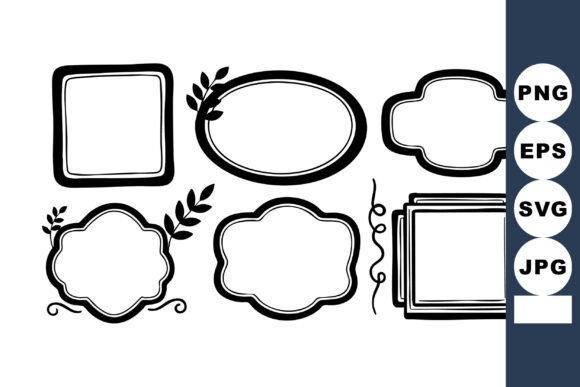 Decorative Hand-drawn Black Ink Frames: Graphics for Elegant Branding