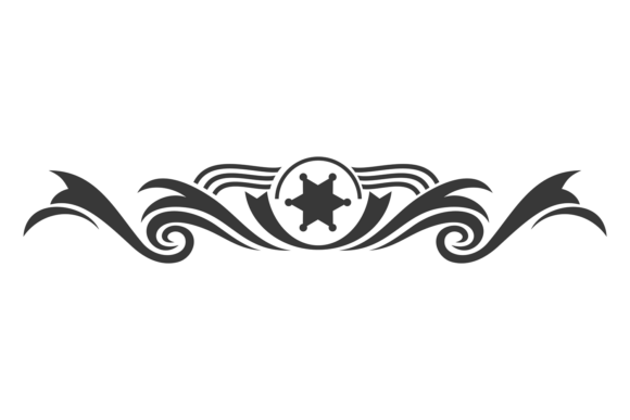 Decorative Header with Sheriff Star. Ret Graphics