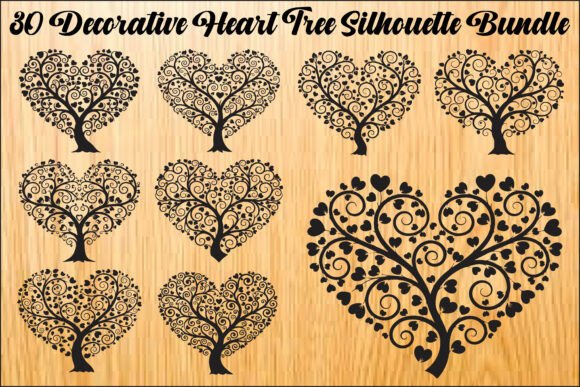 Decorative Heart Tree SVG Bundle