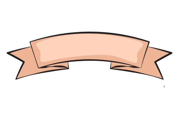 Decorative Ribbon Banner Flag. Empty Tit Graphics