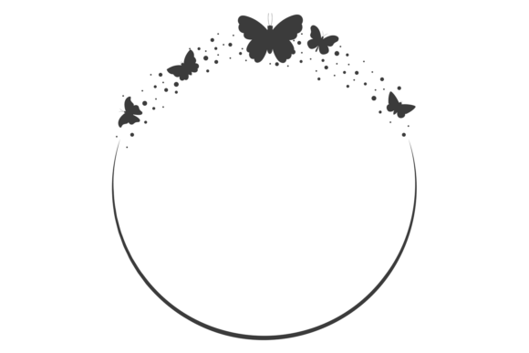 Decorative Round Frame with Flying Butte