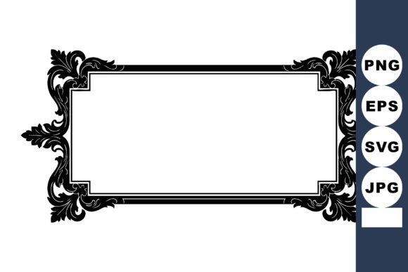 Decorative Vintage Black Frame Ornament: Graphics & Illustrations