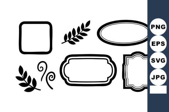 Decorative Vintage Black Frames and Orna: Graphics for Timeless Branding