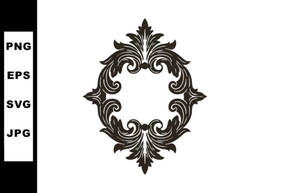 Decorative Vintage Ornamental Frame with Graphics and Illustrations