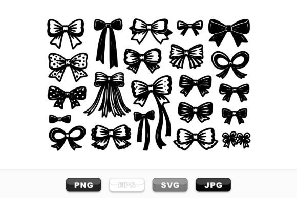 Elegant Decorative Bow Clipart Set: Graphics for Creative Design
