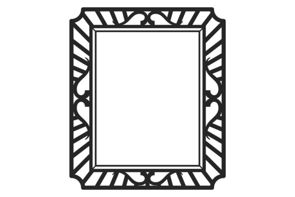 Geometric Picture Frame. Decorative Black