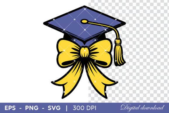 Graduation Cap with Decorative Bow: Graphics & Illustrations