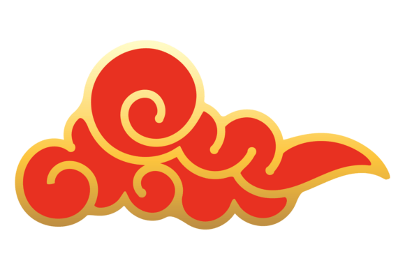 Luxury Golden Red Cloud. Decorative Fest