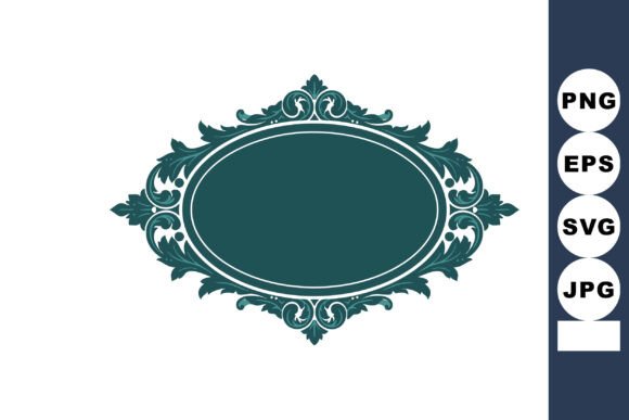 Ornate Vintage Frame with Decorative Flo: Graphics & Illustrations