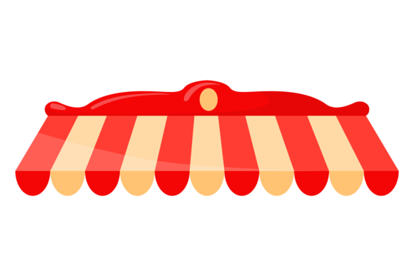 Striped Awning. Decorative Storefront Graphics