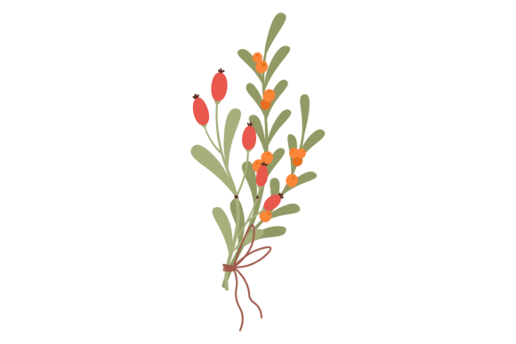 Winter Berries Decorative Bouquet. Natur Graphics
